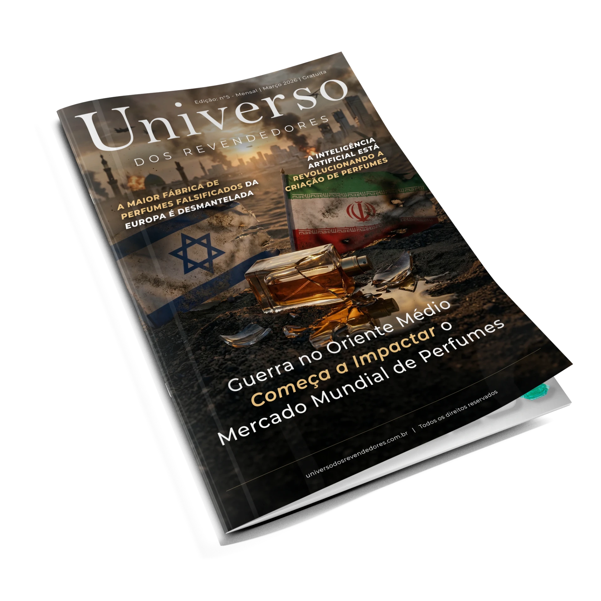 Mockup da revista Universo dos Revendedores